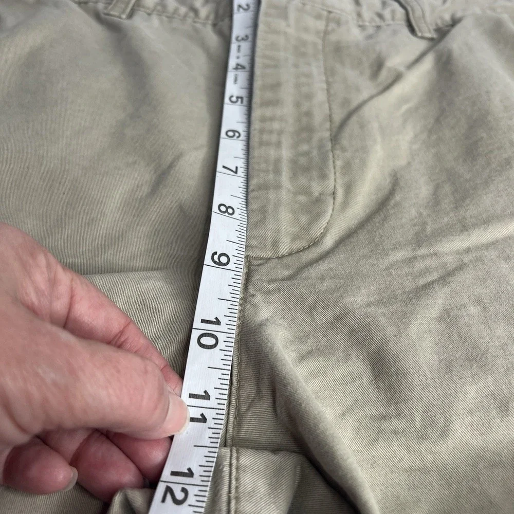 St John's Bay Men's Khaki Tan Chino Pants Flat Front 100% Cotton Size 34x32